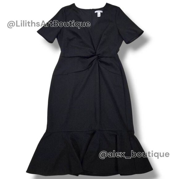 London Times Flounce Twist Midi Dress(C049)-Size 12 for Women - Picture 7 of 11